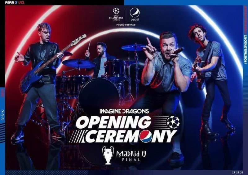 УЕФА и Pepsi®: Imagine Dragons выступят перед финалом Лиги чемпионов УЕФА