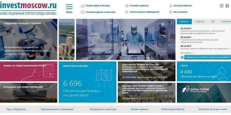 За 4 года посещаемость Инвестиционного портала Москвы увеличилась в 6 раз